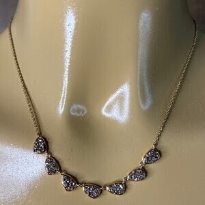 Kendra Scott Susanna Rose Gold Collar Necklace Sand Drusy Adjustable Length